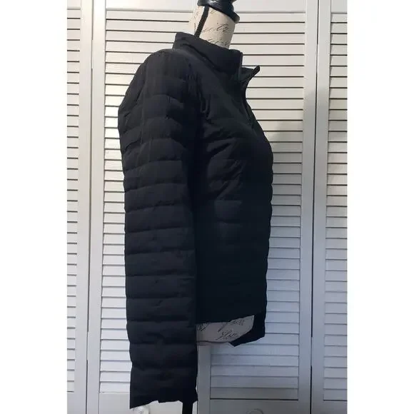 Ecru 100% Duck Down Padded Jacket Women's Medium Black Full Zip Lightweight - Picture 3 of 8